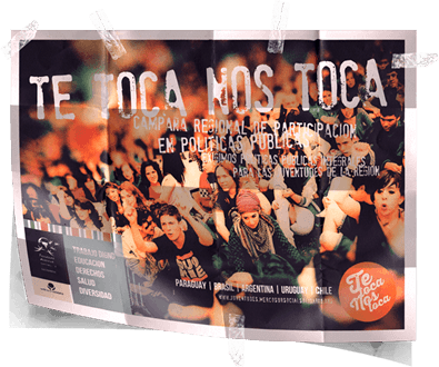 Cartel Promocion Campaña - Estmaos en accion aunque no nos veas - Juventudes - Mercosur Social Solidario